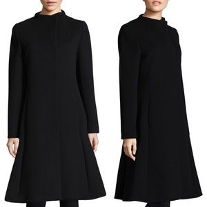 Cinzia Rocca Pleated Wool Coat, Black